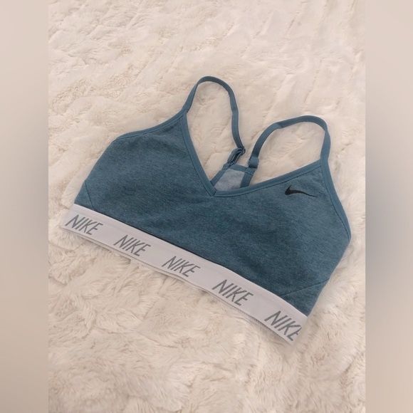Nike Other - Gently worn Nike Small breathable adjustable blue sports bra with iconic logo